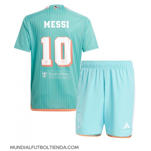 Camiseta Inter Miami Lionel Messi #10 Tercera Equipación Replica 2024-25 para niños mangas cortas (+ Pantalones cortos)